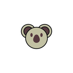 Cute Koala Face Vector Logo