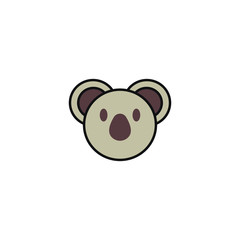 Cute Koala Face Vector Logo