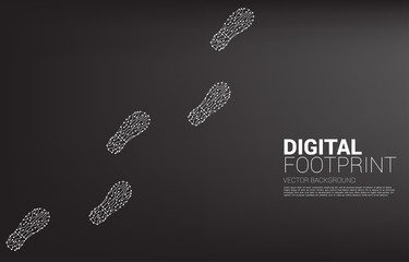 footprint from dot connect line circuit. business concept of digital transformation and digital footprint.