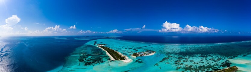 Aerial view, Maldives, South Male Atoll, Bodufinolhu, Maldives Fun Island lagoon