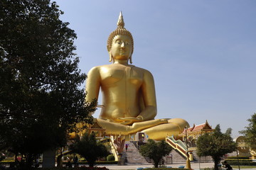 A beautiful view of Wat Muang temple in Ang Thong, Thailand.