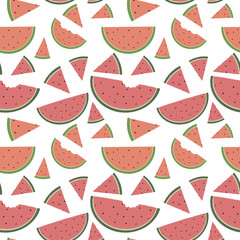 Seamless pattern with watermelon. Cute cartoon background