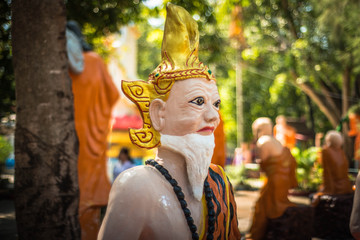 Obraz premium A beautiful view of Wat Muang temple in Ang Thong, Thailand.