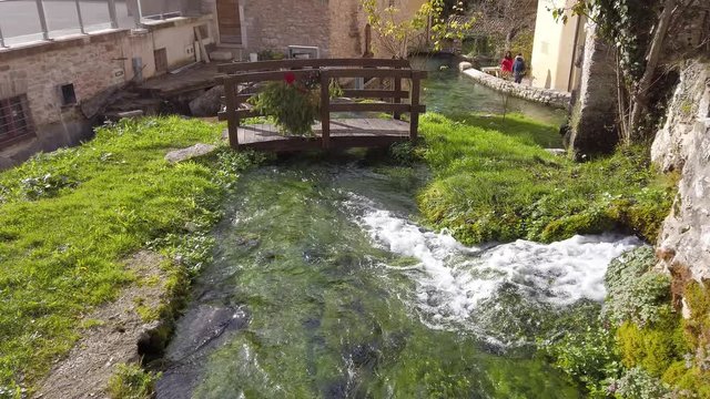 Idyllic view in Rasiglia, small village near Foligno, province of Perugia. Umbria, Italy.
