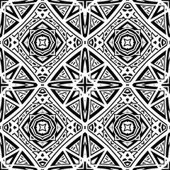 Seamless geometric texture. Abstract black and white repeating background. Template for printing on wrapping paper, fabric, backdrops