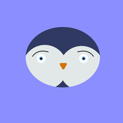 face penguin design element logo template
