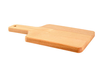 Wooden cutting board isolated on white
