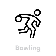 Bowling sport icons