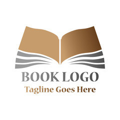 rown book logo gradation with paper resembling a blooming flower, for company logos and symbols