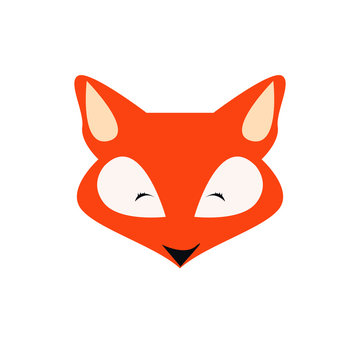 cartoon fox icon, Cute fox. Vector animal