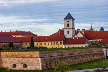 Osijek / Croatia: 10th May 2019:  Tvrdja famous fortification at Drava colorful river banks in Osijek