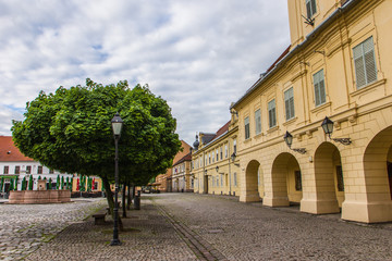 Fototapeta na wymiar Osijek / Croatia: 10th May 2019: Holy trinity square in medieval fortification tvrdja in Osijek