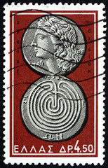 Postage stamp Greece 1959 Apollo and Labyrinth, Coin