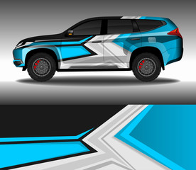 Car wrap decal design vector, custom livery race rally car vehicle sticker and tinting.