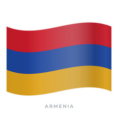 Obraz premium Armenia waving flag vector icon. Vector illustration isolated on white.