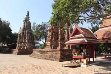 Fototapeta na wymiar A beautiful view of buddhist temple in Ayutthaya, Thailand.