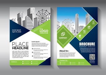 Business abstract vector template. Brochure design, cover modern layout, annual report, poster, flyer in A4 with colorful triangles, geometric shapes for tech, science, market with light background