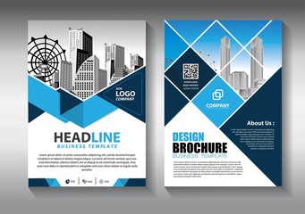 Business abstract vector template. Brochure design, cover modern layout, annual report, poster, flyer in A4 with colorful triangles, geometric shapes for tech, science, market with light background