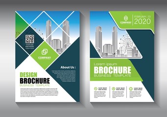 Business abstract vector template. Brochure design, cover modern layout, annual report, poster, flyer in A4 with colorful triangles, geometric shapes for tech, science, market with light background