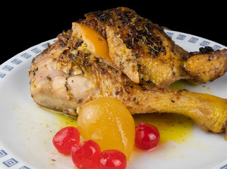 Baked capon with Cremonese mustard