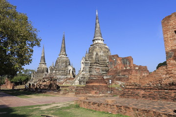 Fototapeta premium A beautiful view of buddhist temple in Ayutthaya, Thailand.