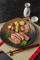 高級和牛の和食　set with high grade Japanese　foods
