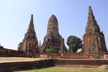 Fototapeta na wymiar A beautiful view of buddhist temple in Ayutthaya, Thailand.