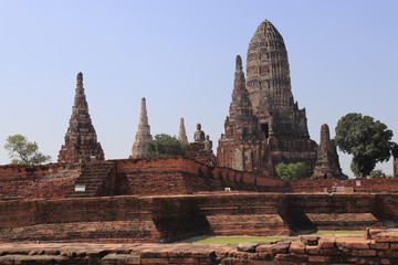 Fototapeta premium A beautiful view of buddhist temple in Ayutthaya, Thailand.