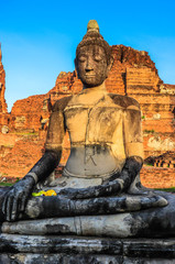 Fototapeta premium A beautiful view of buddhist temple in Ayutthaya, Thailand.