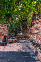 A beautiful view of Wat Mahathat temple in Ayutthaya, Thailand