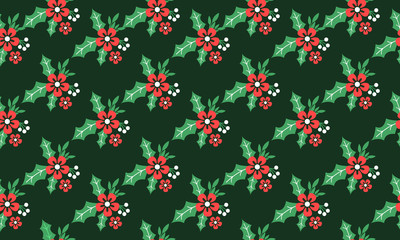 Christmas red floral design, for seamless floral pattern.