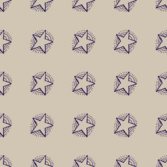 Seamless doodle hand drawn stars