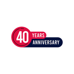 40 Years Anniversary Vector Template Design Illustration