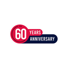 60 Years Anniversary Vector Template Design Illustration