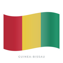 Guinea-Bissau waving flag vector icon. Vector illustration isolated on white.