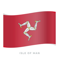 Isle of Man waving flag vector icon. Vector illustration isolated on white.
