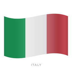 Italy waving flag vector icon. Vector illustration isolated on white.