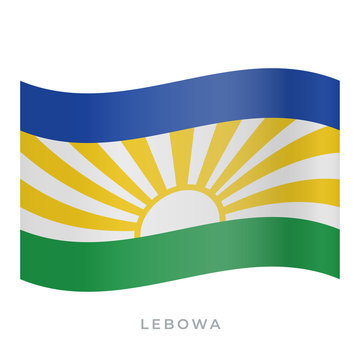 Lebowa waving flag vector icon. Vector illustration isolated on white.