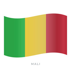 Mali waving flag vector icon. Vector illustration isolated on white.
