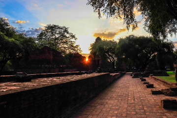 A beautiful view of Wat Ratchaburana temple in Ayutthaya, Thailand.