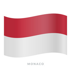 Monaco waving flag vector icon. Vector illustration isolated on white.