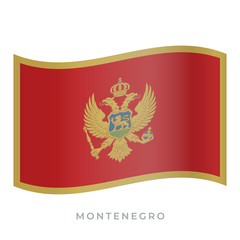 Montenegro waving flag vector icon. Vector illustration isolated on white.