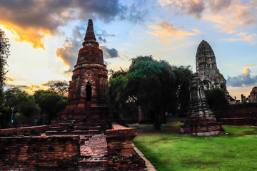 Obraz premium A beautiful view of Ayutthaya city in Thailand.