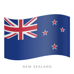 New Zealand waving flag vector icon. Vector illustration isolated on white.