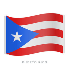 Puerto Rico waving flag vector icon. Vector illustration isolated on white.