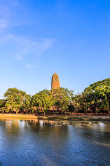 A beautiful view of Ayutthaya city in Thailand.