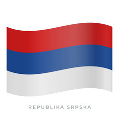 Republika Srpska waving flag vector icon. Vector illustration isolated on white.
