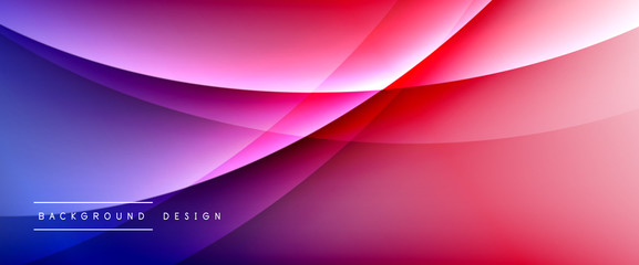 Wave liquid style lines with shadows and light on gradient background. Trendy simple fluid color gradient abstract background with dynamic straight shadow line effect