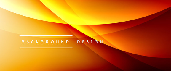 Wave liquid style lines with shadows and light on gradient background. Trendy simple fluid color gradient abstract background with dynamic straight shadow line effect