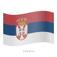 Obraz premium Serbia waving flag vector icon. Vector illustration isolated on white.